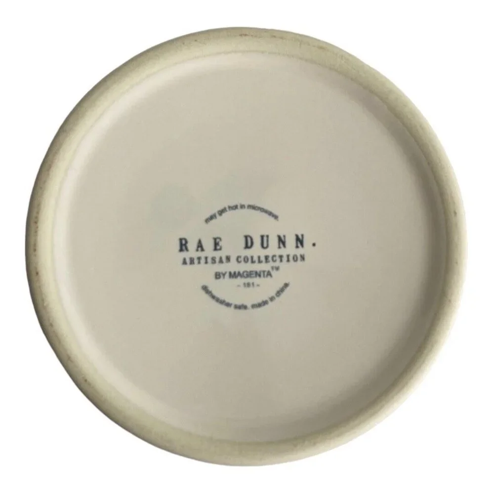 Rae Dunn MERRY CATMAS Cat Food Water Dish Red White 5